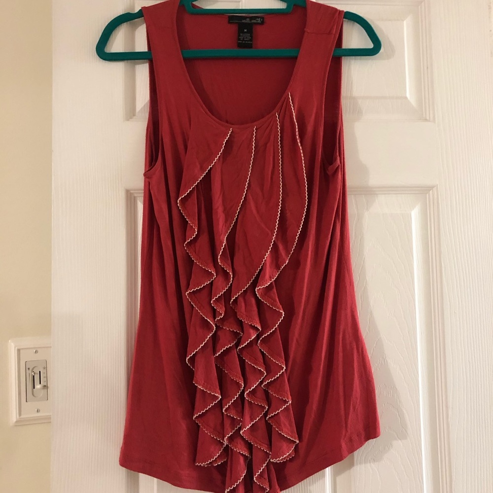 Red Sleeveless Blouse